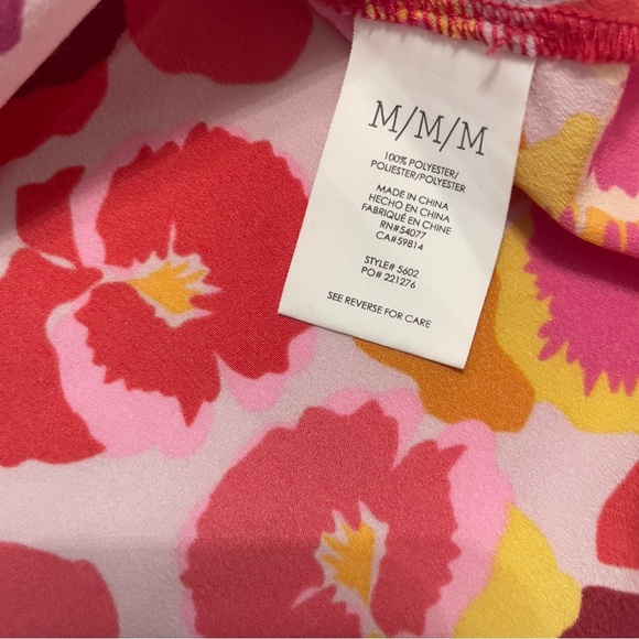 Cabi Style #5602 Woman Footloose Pansies Ruffle Floral Pink Cami Tank Top - M - Picture 8 of 10